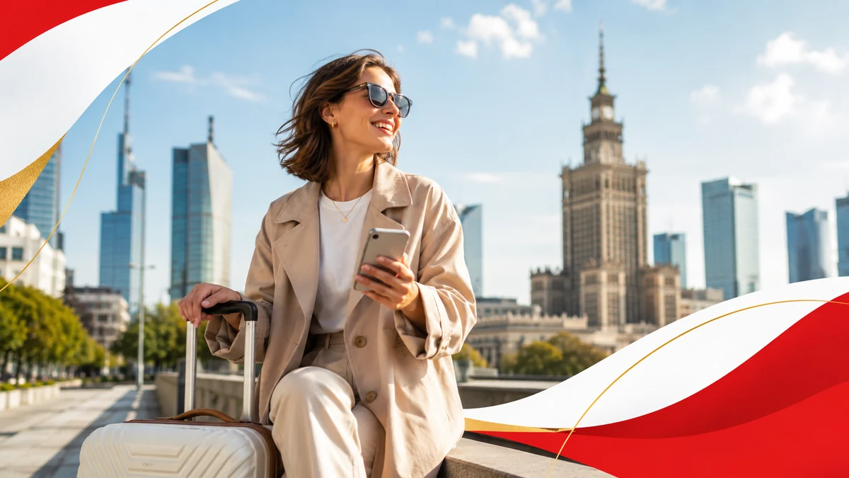 Kobieta korzystająca ze smartfona w mieście - zdjęcie ilustracyjne promocji Konta Przekorzystnego do 2700 zł